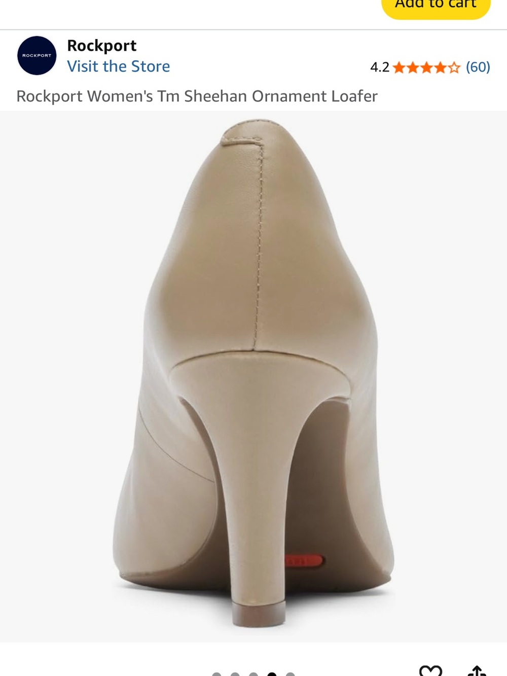 Rockport Taupe Pointed-Toe Tassel Loafer Pump - Picture 4 of 5